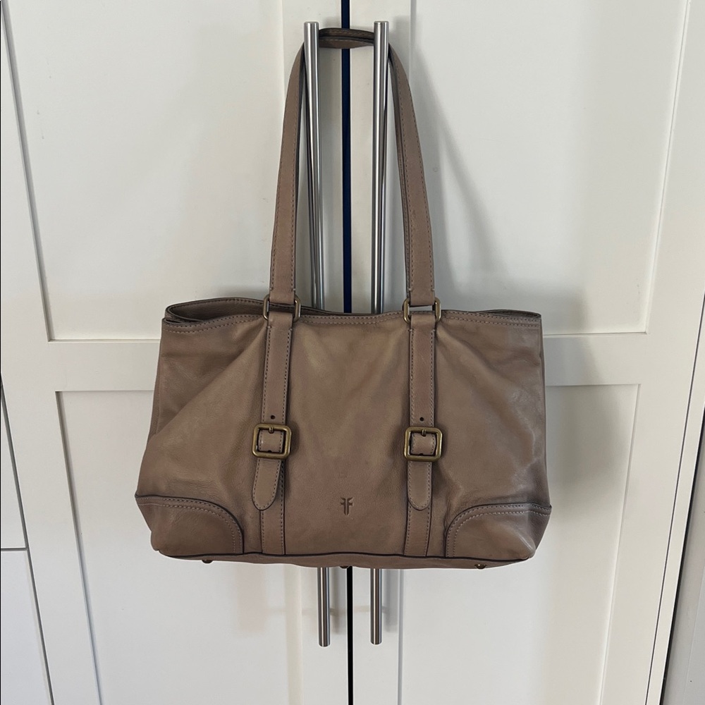 Frye Brown Leather Tote with Interior Zip Pouch